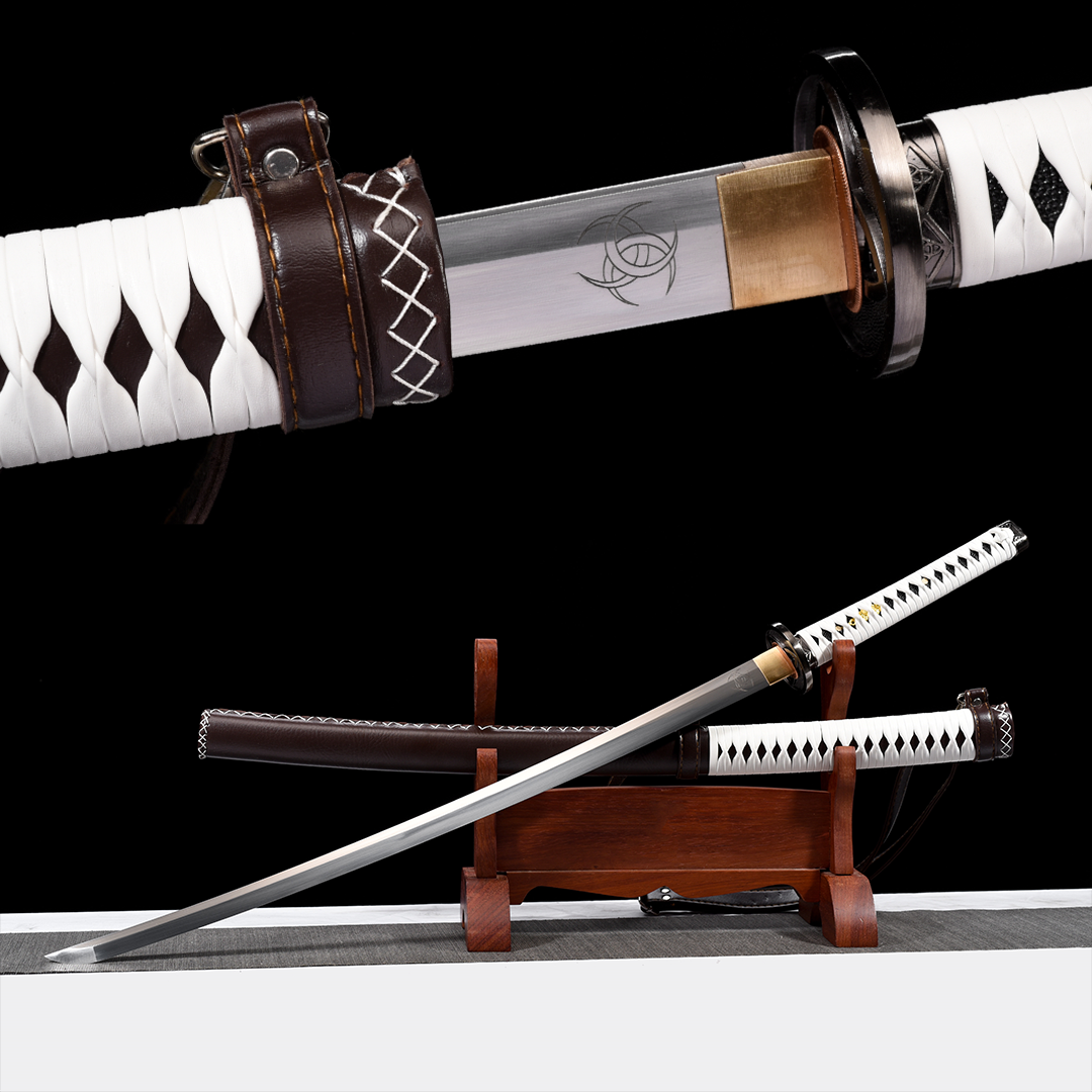 Michonne katana sword replica with black and white wrapped handle