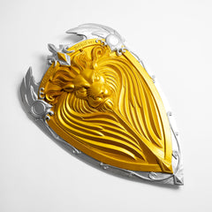 Hand-painted resin Lion's Heart knight shield replica