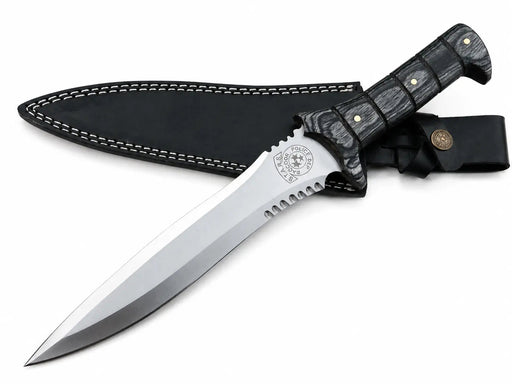 Resident Evil 4 Jack Krauser spring steel knife replica with leather sheath