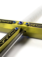 Full-scale One Piece Mihawk Yoru sword replica with black finish and gold guard
