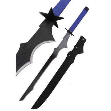 Black Rock Shooter crooked katana replica with nylon sheath