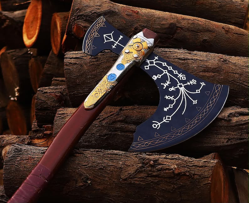 Leviathan Axe God of War Replica Kratos Axe Men Cosplay Wedding Gift for Husband Birthday Gift for Dad Anniversary Gift for Boyfrien