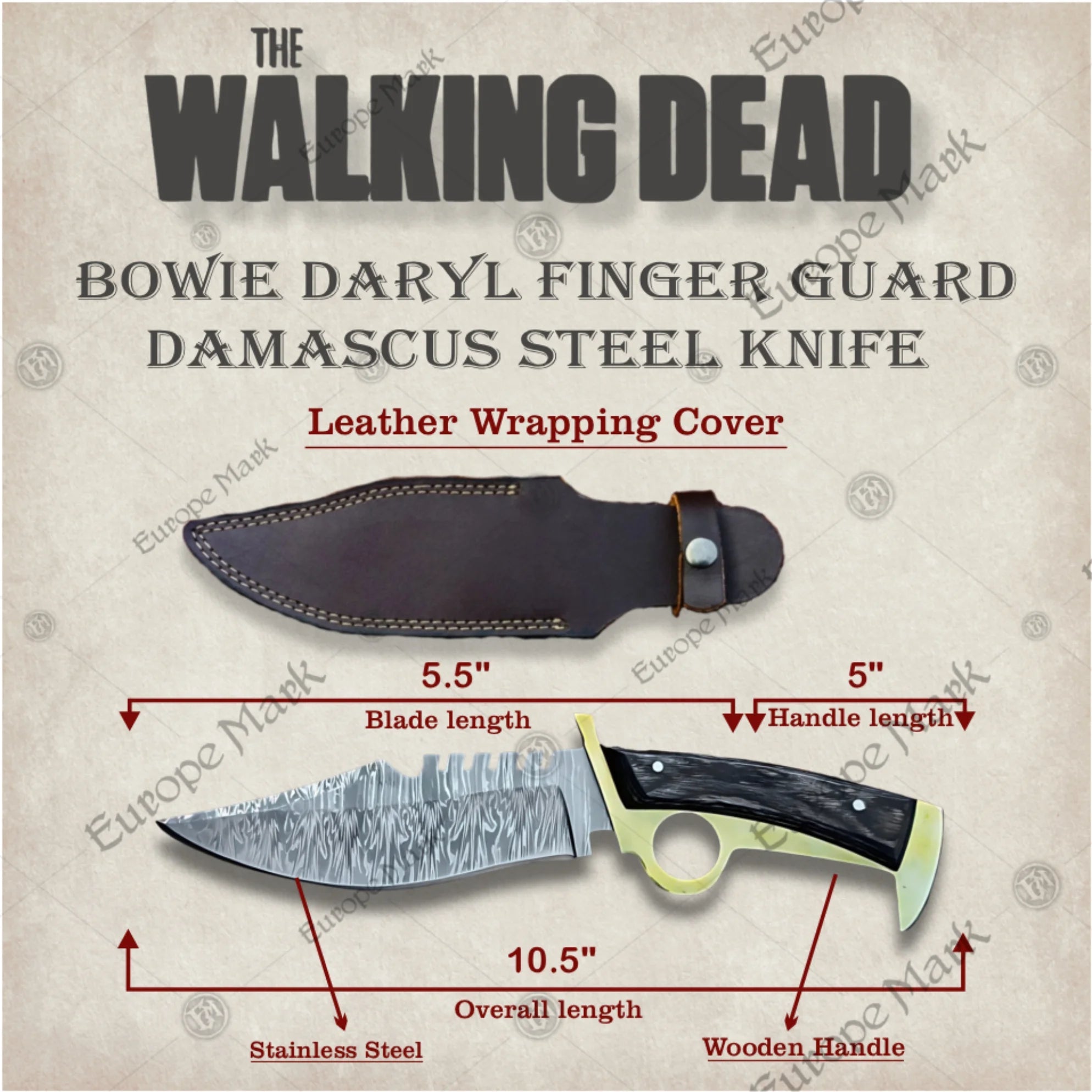 The Walking Dead Daryl Dixon handcrafted knife prop replica