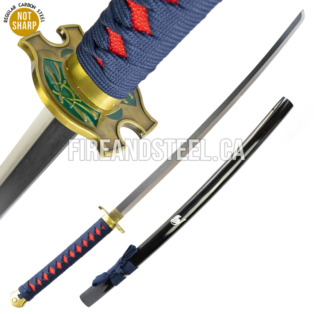 Fairy Tail Erza Clear Heart katana replica with wooden sheath