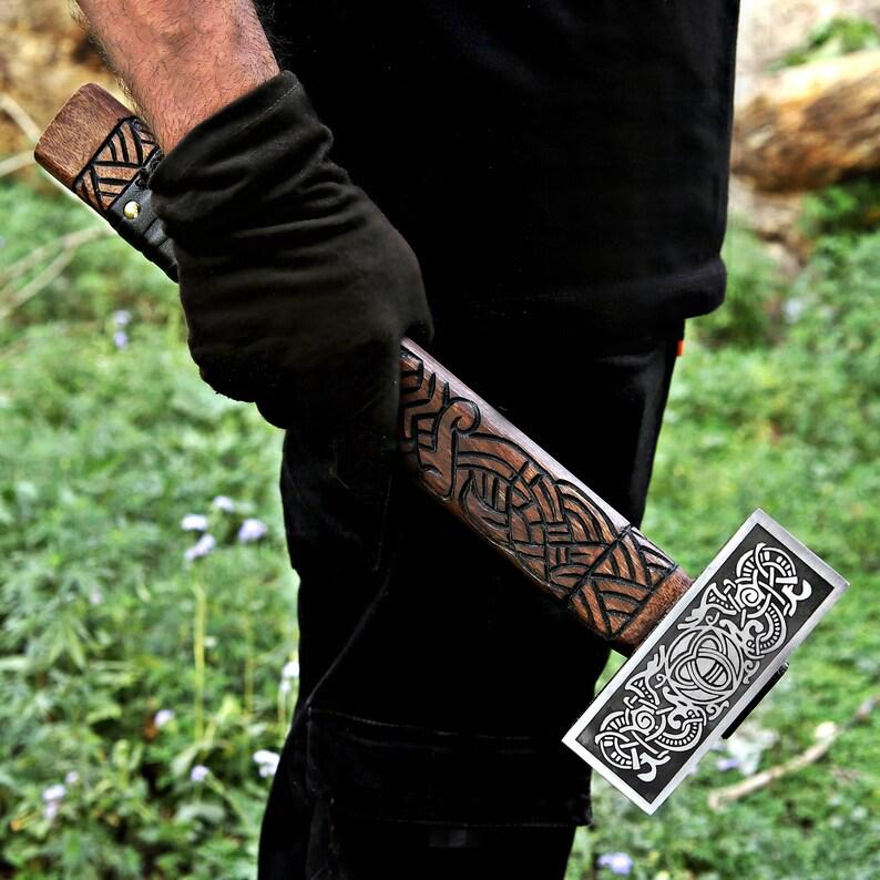 Hammer viking hammer blacksmith hammer engraved hammer viking gift for him Birthday Anniversary fathers day gift Viking costume hammer