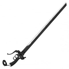 Attack on Titan Eren sword replica with black handle and leather tassel