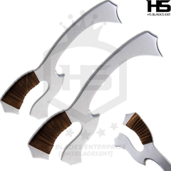 Pair of handmade Star Trek Klingon Mek'leth knife replicas