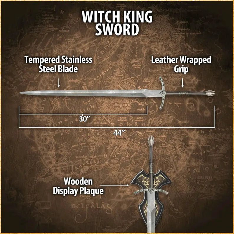 Handmade Witch King of Angmar Sword – Ring of Power Fantasy Sword Replica, Dark Lord Inspired Collectible Replica Gift For Him