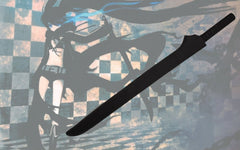 Black Rock Shooter metal cosplay sword with black blade and elegant hilt