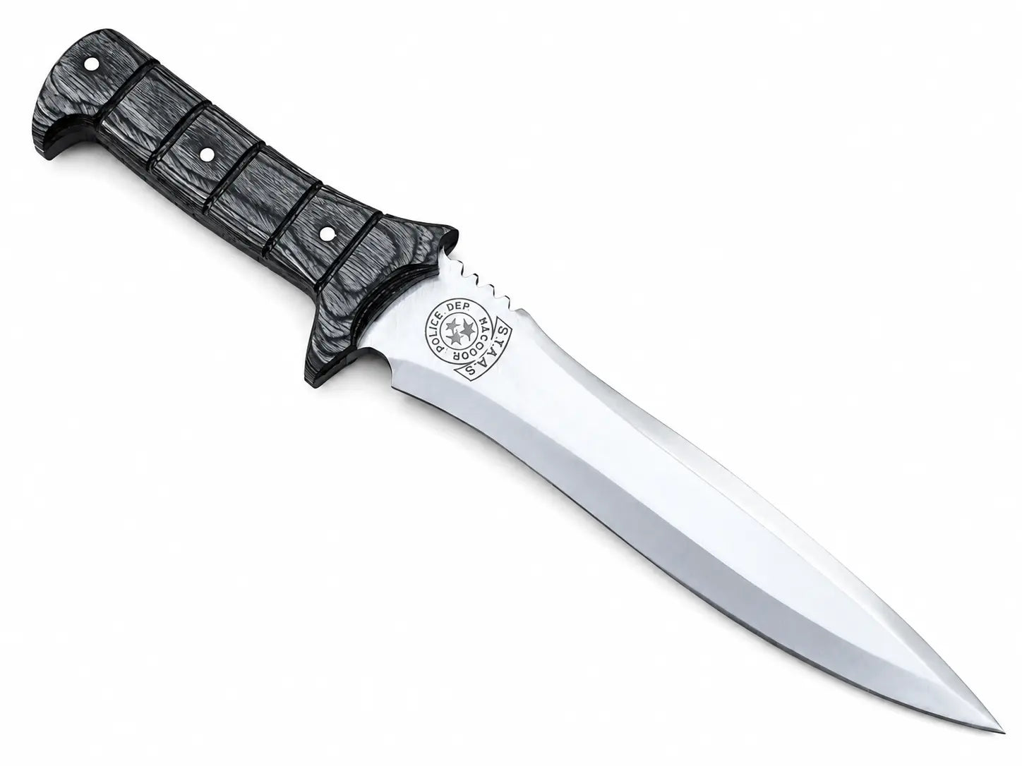 Resident Evil 4 Jack Krauser spring steel knife replica with leather sheath