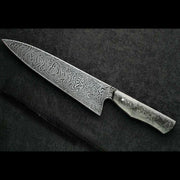 Handmade D2 liner lock pocket knife with Damascus drop point blade