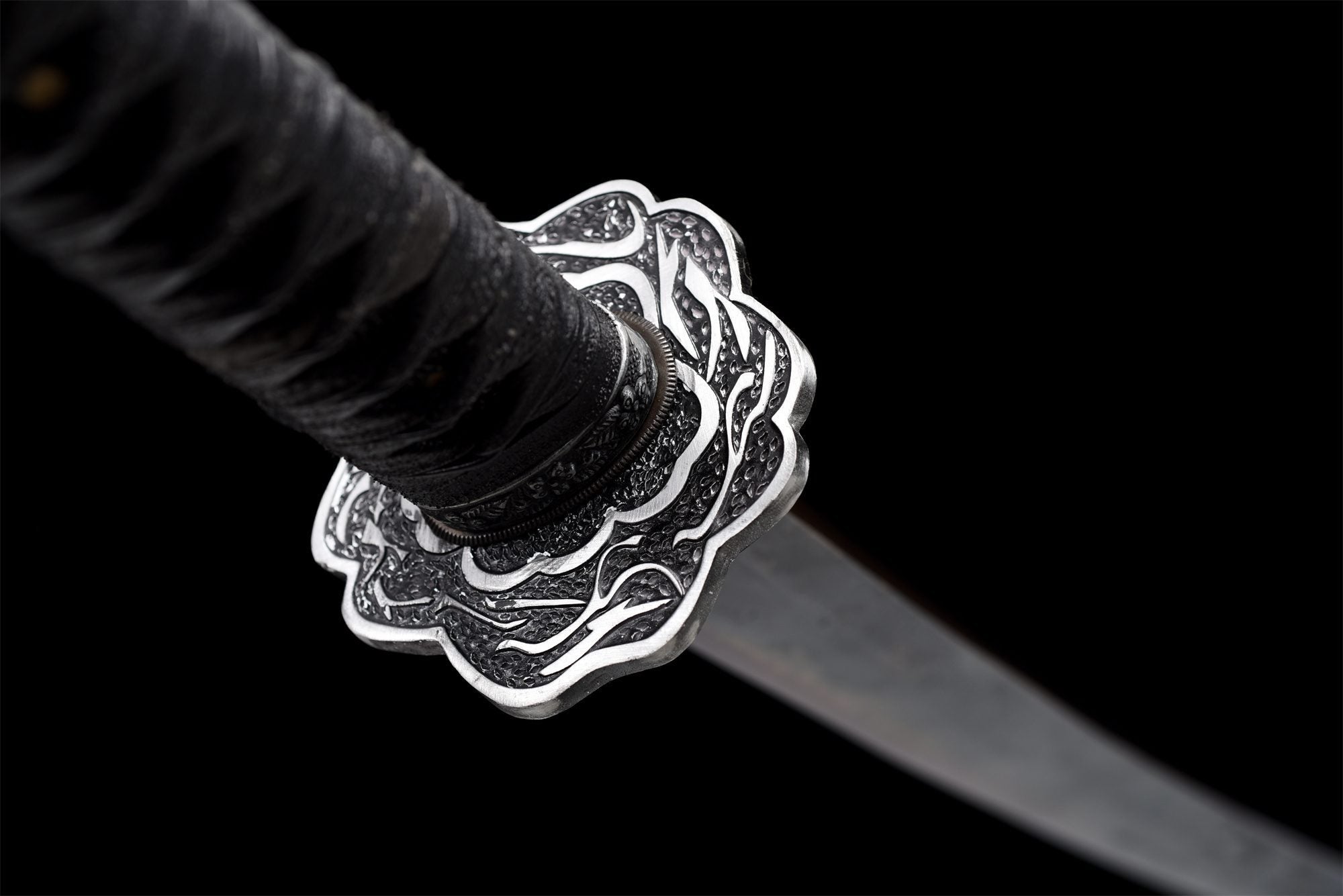 Sekiro Mortal Blade katana replica with blue patina and lotus guard