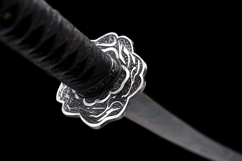 Sekiro Mortal Blade katana replica with blue patina and lotus guard