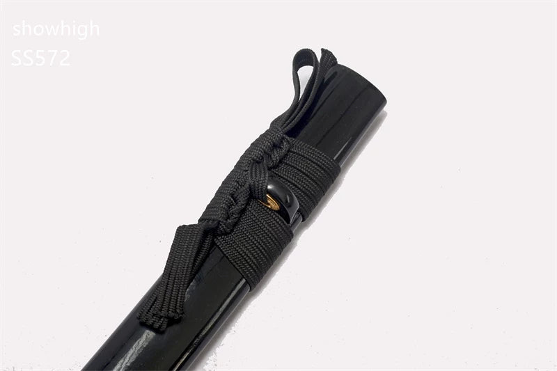 The Last Samurai Algren katana replica with Damascus blade and black ray skin handle