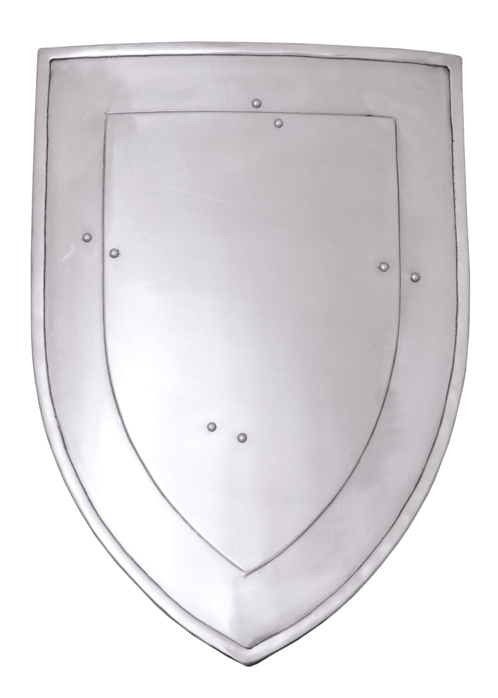 Medieval heater shield replica with heraldic design