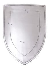 Medieval heater shield replica with heraldic design options